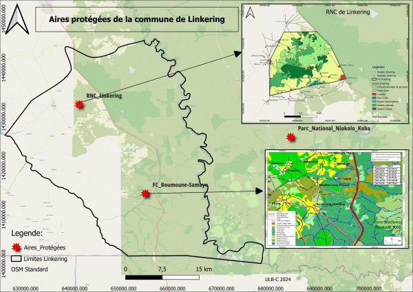 Carte Réserve Naturelle Communautaire De Linkering et Forêt Classée De Boumoune Samaye